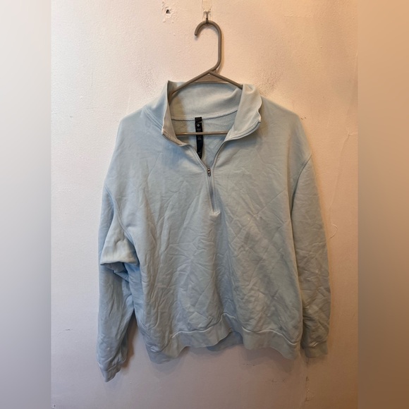 Lululemon Men's French Terry Oversized Half Zip Powder Blue Size Large M3EKCS - Picture 2 of 7